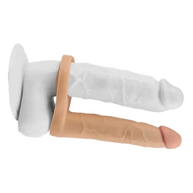Телесная насадка для двойного проникновения The Ultra Soft Double 6.25 - 15,8 см. Фотография 3.