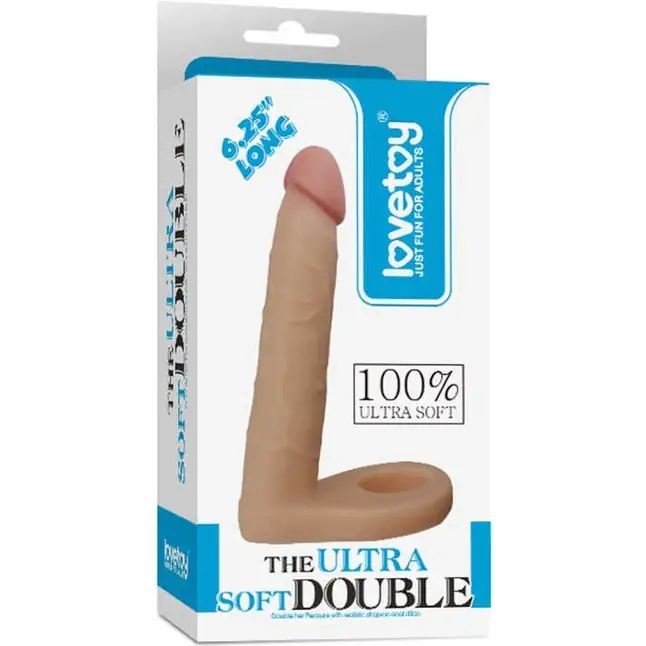 Телесная насадка для двойного проникновения The Ultra Soft Double 6.25 - 15,8 см. Фотография 5.
