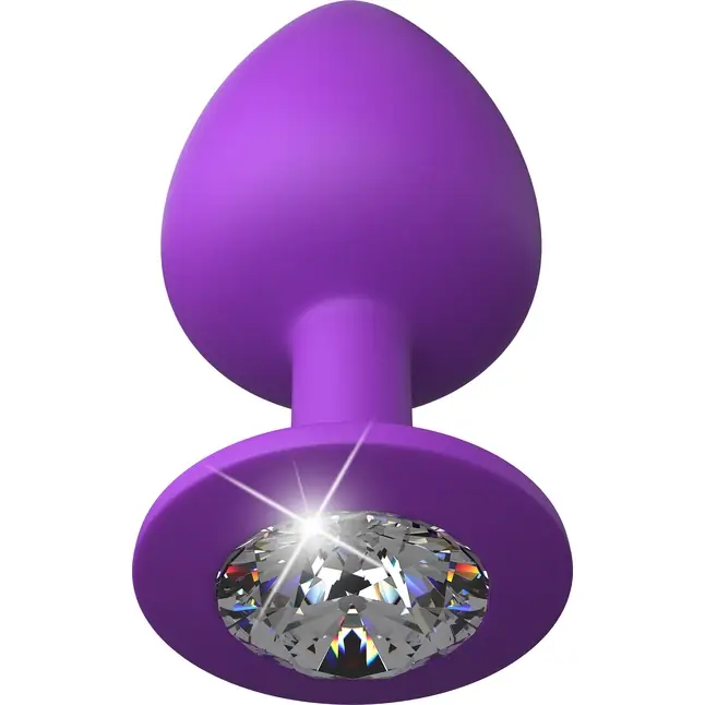 Фиолетовая анальная пробка со стразом Her Little Gem Large Plug - 9,5 см - Fantasy For Her. Фотография 3.