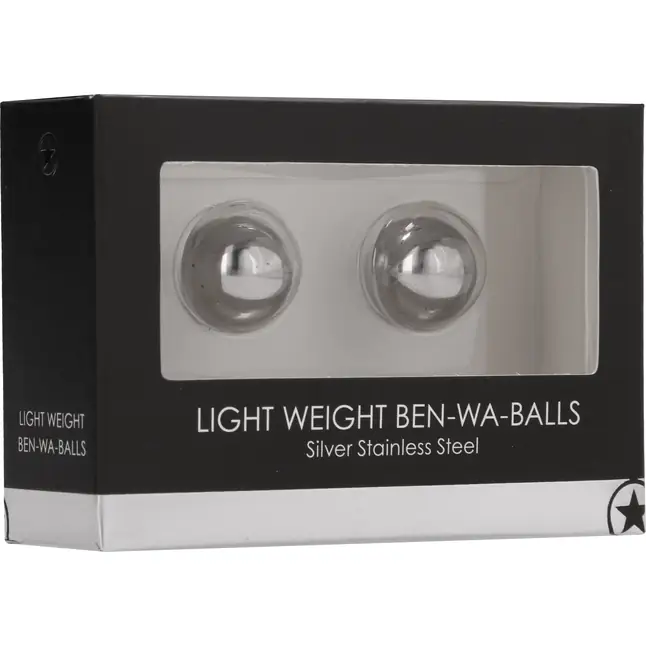 Серебристые металлические вагинальные шарики Light Weight Ben-Wa-Balls - Ouch!. Фотография 2.