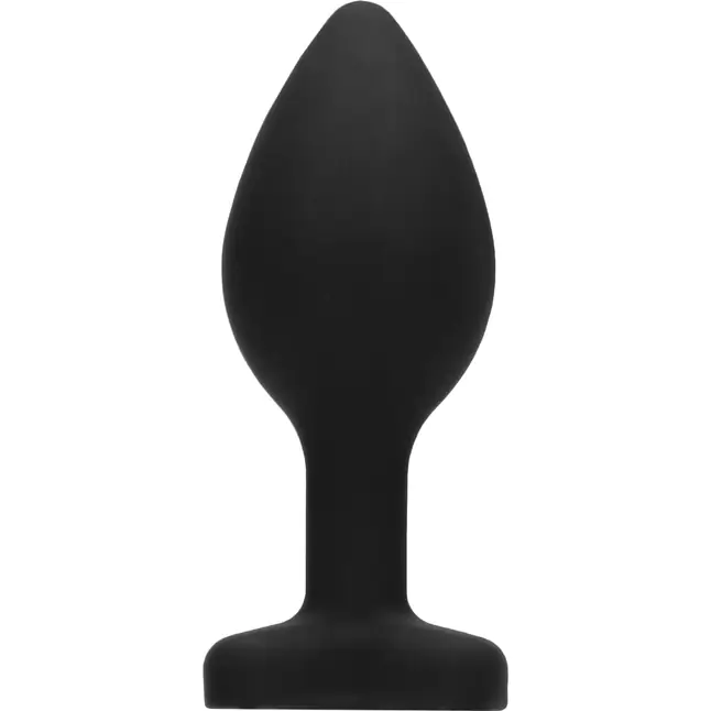Черная анальная пробка с прозрачным стразом Diamond Heart Butt Plug - 7,3 см - Ouch!. Фотография 5.