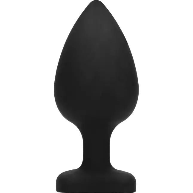 Черная анальная пробка с прозрачным стразом Extra Large Diamond Heart Butt Plug - 9,5 см - Ouch!. Фотография 5.