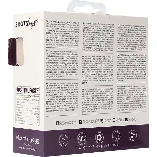 Фиолетовое гладкое виброяйцо Vibrating Egg - 8 см - Shots Toys. Фотография 5.