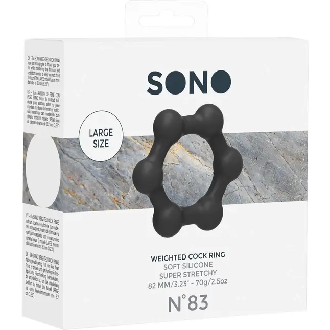 Черное утяжеленное эрекционное кольцо N 83 Weighted Cock Ring - Sono. Фотография 4.