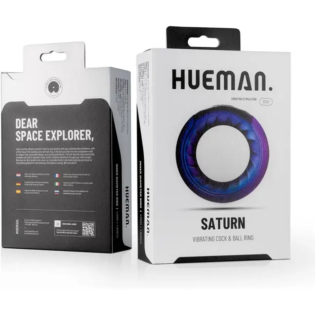 Фиолетовое эрекционное виброкольцо Saturn Vibrating Cock/Ball Ring - Hueman. Фотография 6.