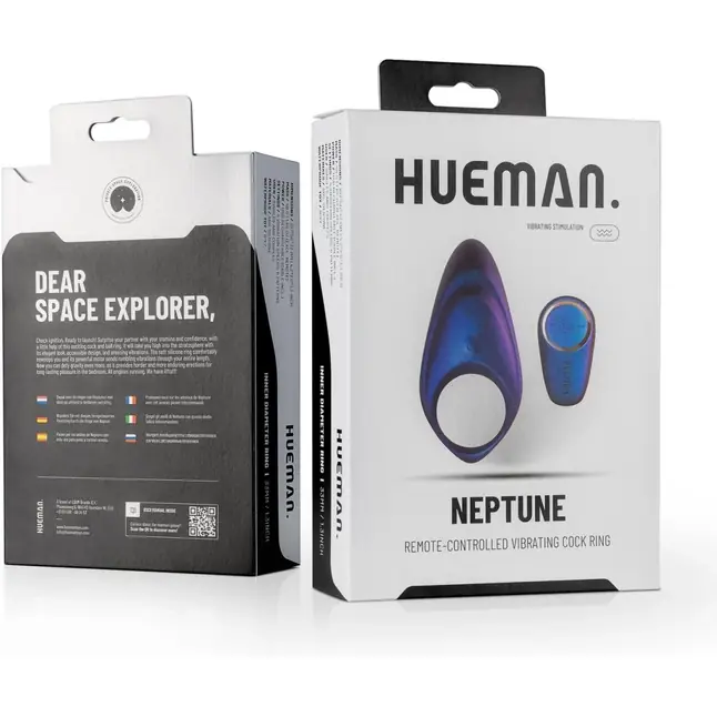 Фиолетовое эрекционное виброкольцо Neptune с пультом - Hueman. Фотография 9.