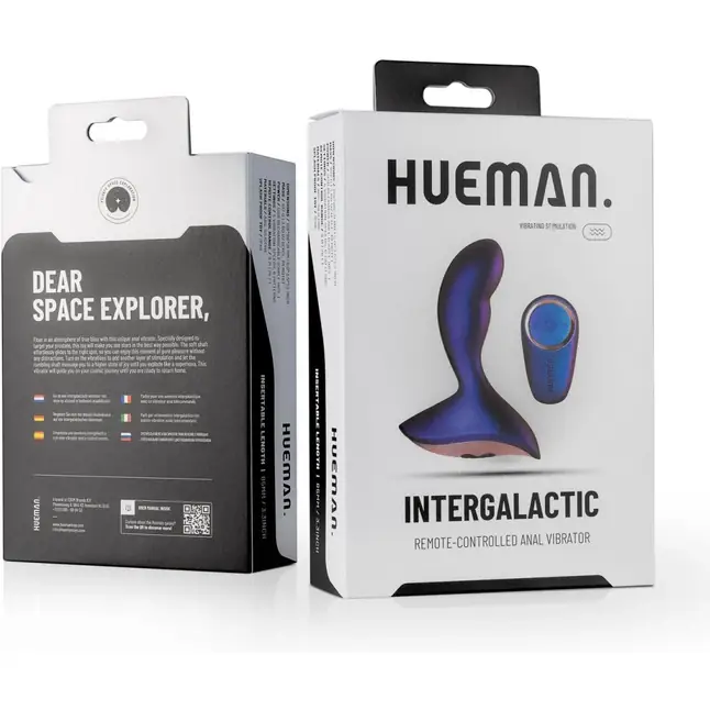 Фиолетовый вибромассажер Intergalactic с пультом - 12,6 см - Hueman. Фотография 8.
