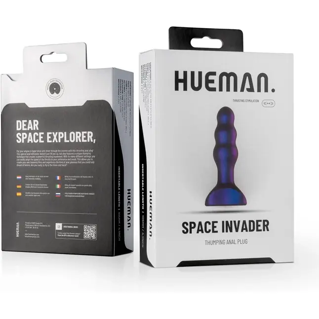 Фиолетовая анальная виброелочка Space Invader - 13,9 см - Hueman. Фотография 7.