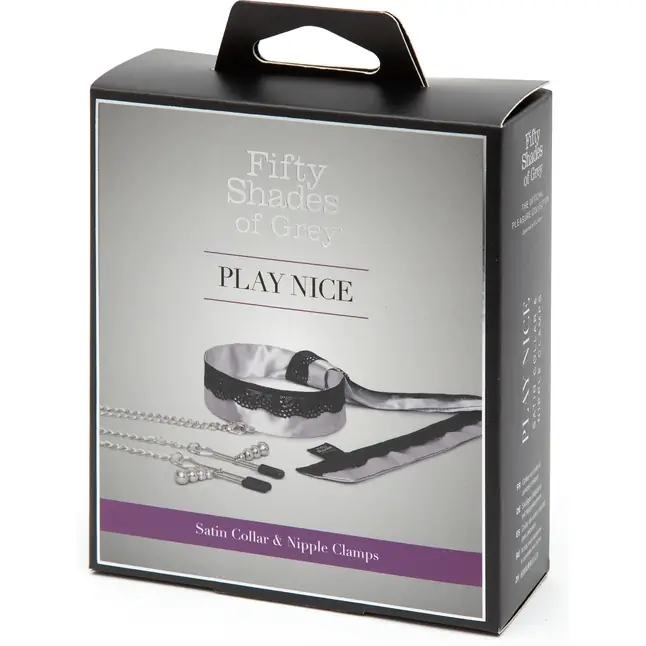 Атласный ошейник с зажимами для сосков Play Nice - Fifty Shades of Grey. Фотография 5.