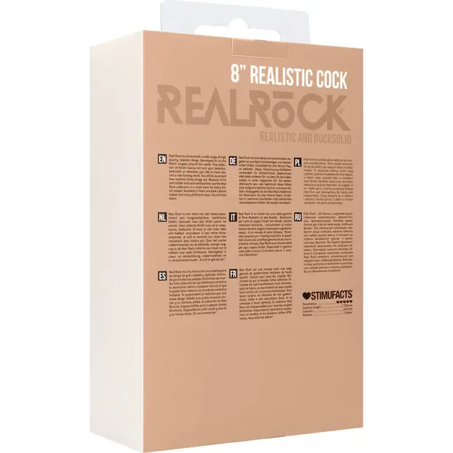 Телесный фаллоимитатор Realistic Cock 8 With Scrotum - 20 см - RealRock. Фотография 3.