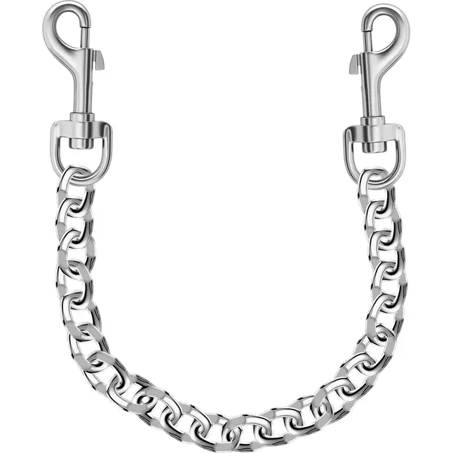 Серебристая цепь с карабинами по обе стороны - 31 см - BDSM