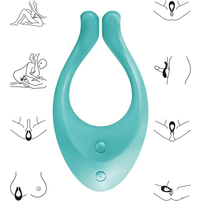 Бирюзовый многофункциональный стимулятор для пар Satisfyer Endless Love. Фотография 5.