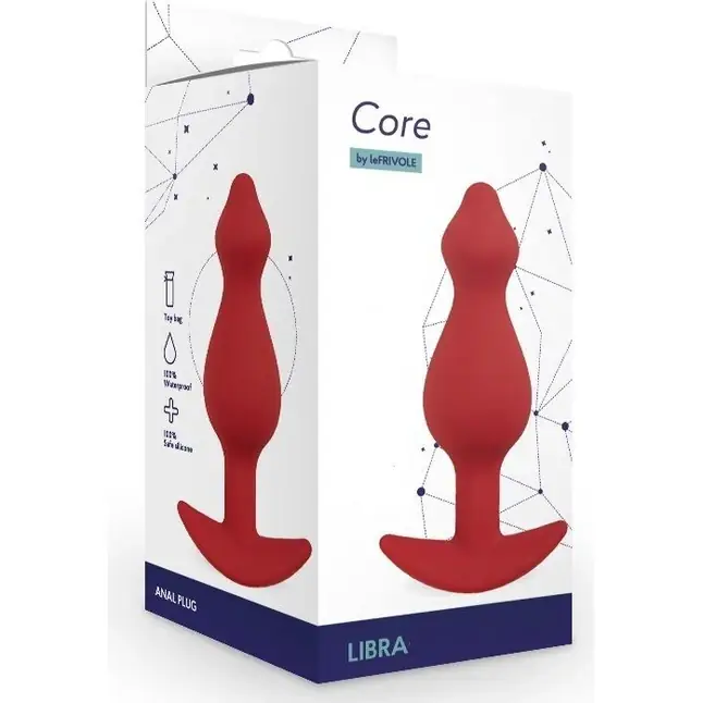 Бордовая анальная пробка Libra S - 9 см - Core collection. Фотография 2.