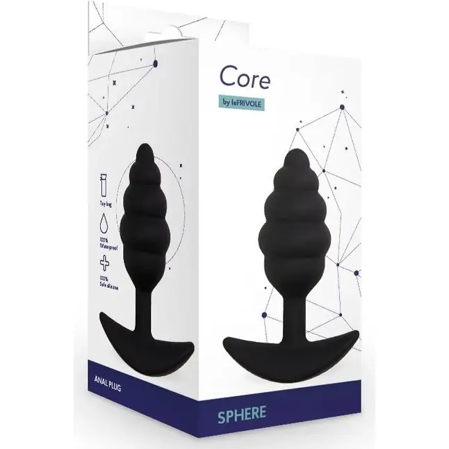 Черная анальная пробка Sphere L - 11 см - Core collection. Фотография 2.