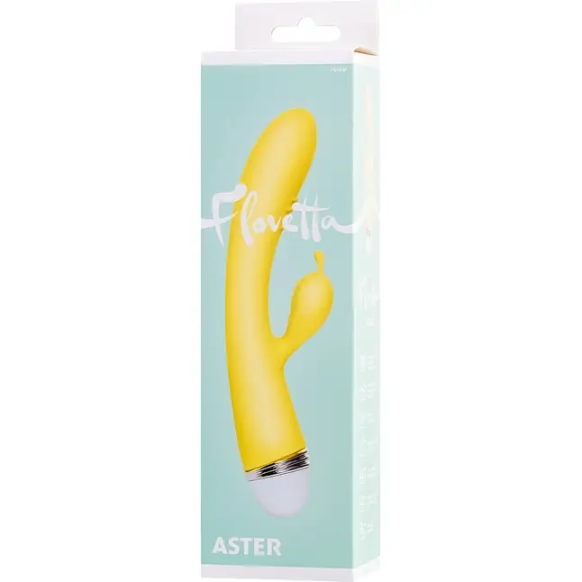 Желтый вибратор-кролик Aster - 22 см - Flovetta. Фотография 6.