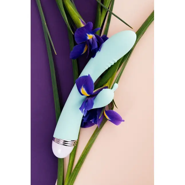Мятный вибратор-кролик Iris - 22 см - Flovetta. Фотография 12.