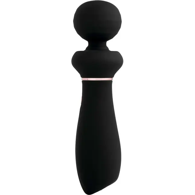 Черный вибратор So Divine Relax Portable Massage Wand - 24 см. Фотография 4.