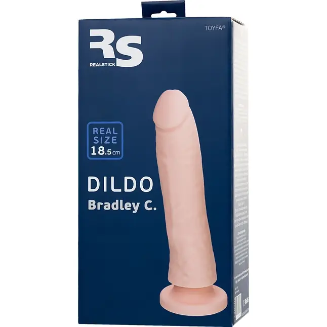 Телесный фаллоимитатор-реалистик Bradley C - 18,5 см - RealStick Silicone. Фотография 6.