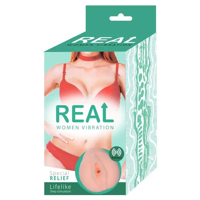 Телесный мастурбатор-вагина Real Women Vibration. Фотография 4.