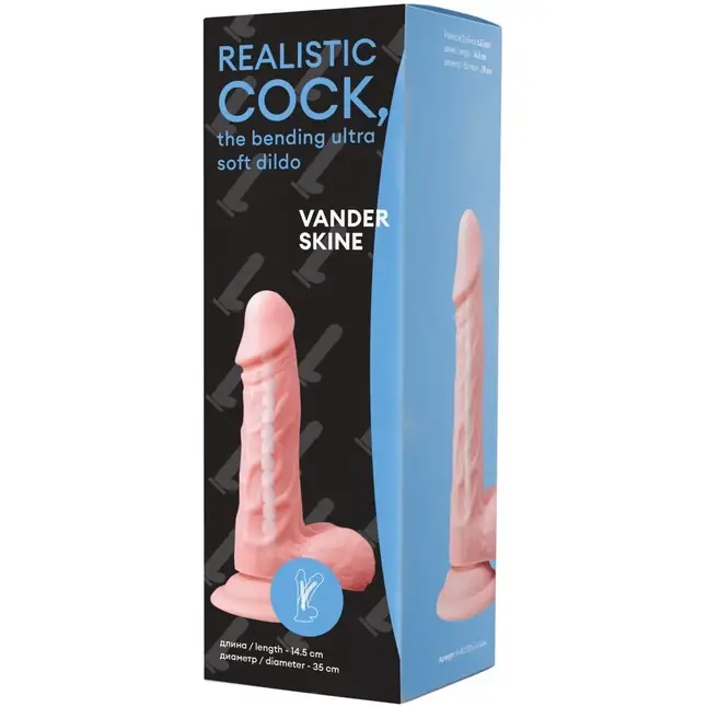 Телесный фаллоимитатор Vander Realistic Cock Bending Ultra Soft Dildo 6.5 - 14,5 см