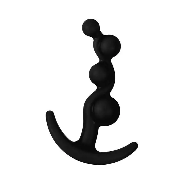Черная анальная цепочка LURE ME Silicone Anal Toy - 10,5 см