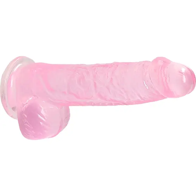 Розовый фаллоимитатор Realrock Crystal Clear 6 inch - 17 см - RealRock. Фотография 5.