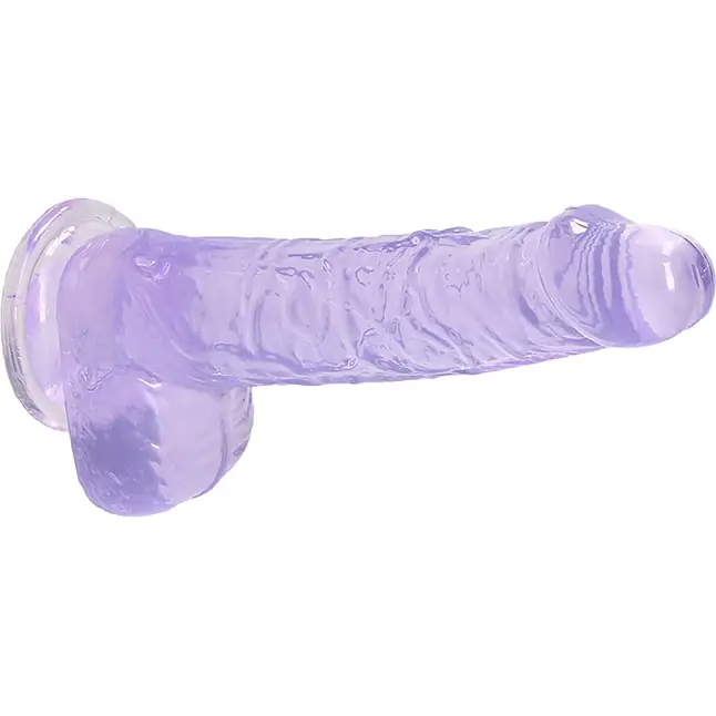 Фиолетовый фаллоимитатор Realrock Crystal Clear 6 inch - 17 см - RealRock. Фотография 3.