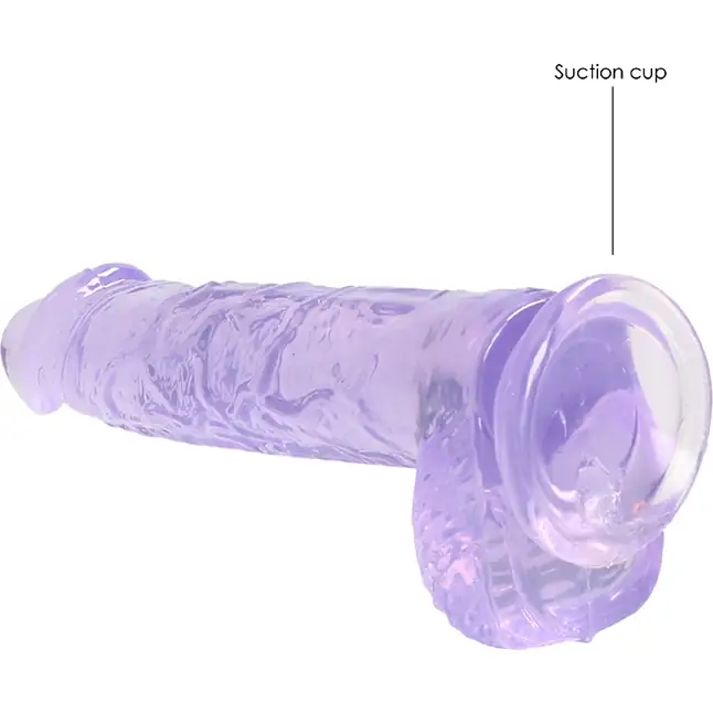 Фиолетовый фаллоимитатор Realrock Crystal Clear 6 inch - 17 см - RealRock. Фотография 4.