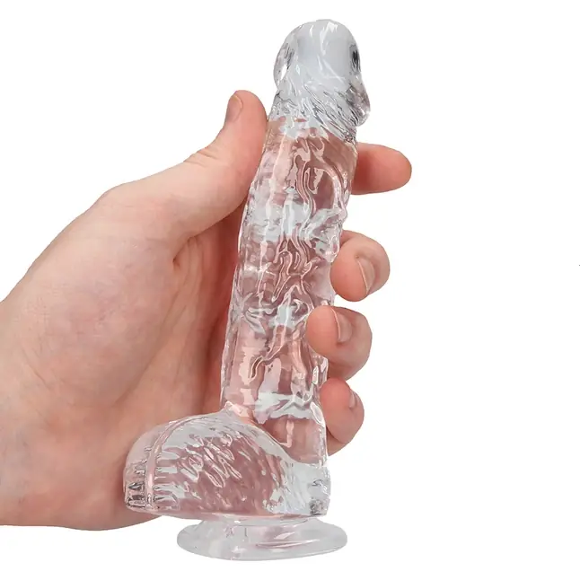 Прозрачный фаллоимитатор Realrock Crystal Clear 6 inch - 17 см - RealRock. Фотография 3.