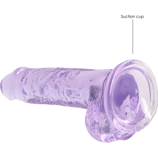 Фиолетовый фаллоимитатор Realrock Crystal Clear 7 inch - 19 см - RealRock. Фотография 3.