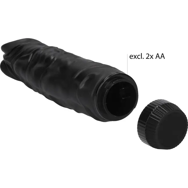 Черный вибромассажер Realisic Multispeed Vibrator - 23 см - Shots Toys. Фотография 4.