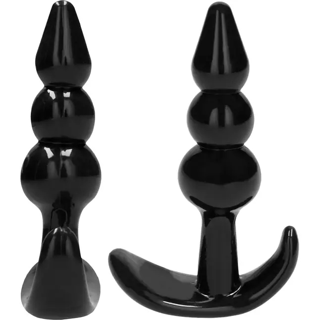 Набор из 4 черных анальных пробок N80 4-Piece Butt Plug Set - Sono. Фотография 6.