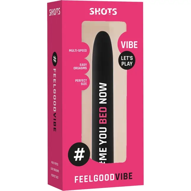 Черный гладкий вибромассажер Feelgood Vibe #Me you bed now - 17,2 см - Feelgood Vibe. Фотография 2.