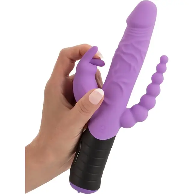 Сиреневый тройной вибратор Triple Vibrator - 22,2 см - You2Toys. Фотография 5.