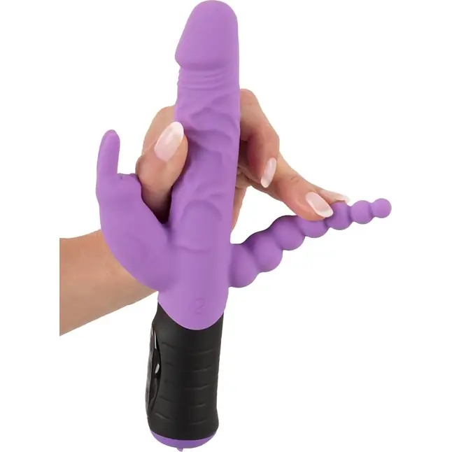 Сиреневый тройной вибратор Triple Vibrator - 22,2 см - You2Toys. Фотография 6.