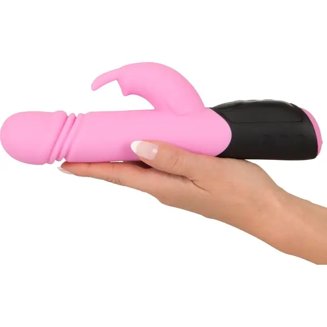 Розовый вибратор-кролик Thrusting Rabbit - 25 см - You2Toys. Фотография 3.