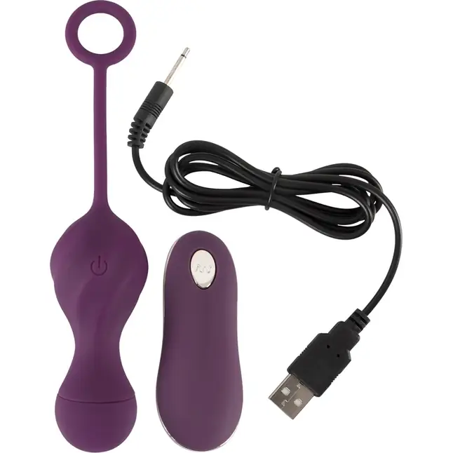 Фиолетовые вагинальные виброшарики Remote Controlled Love Balls - Sweet Smile. Фотография 7.