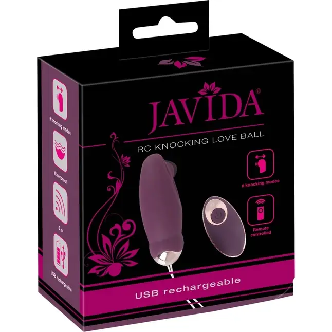 Фиолетовое виброяйцо RC Knocking Love Ball с пультом ДУ - JAVIDA. Фотография 9.