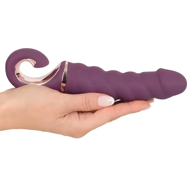 Фиолетовый вибратор Shaking Vibrator - 21 см - JAVIDA. Фотография 2.