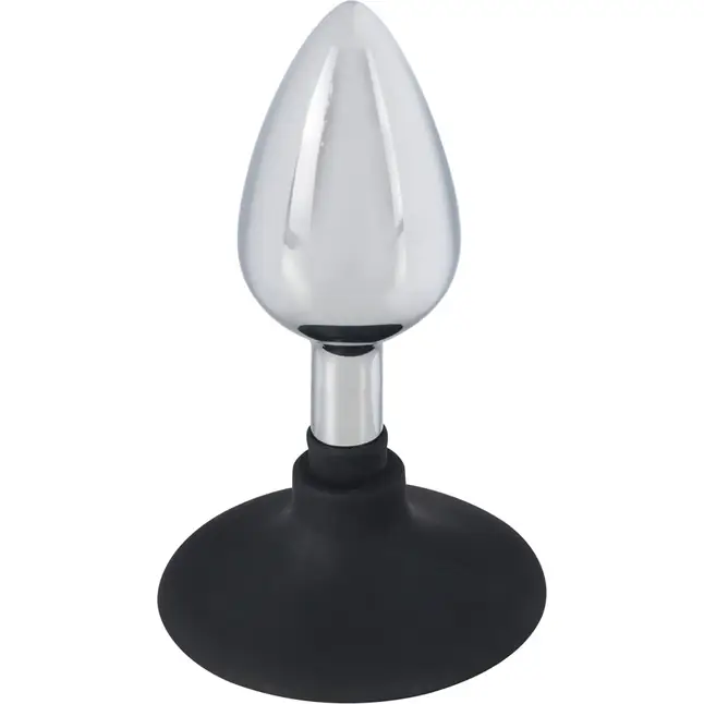 Хромированная анальная пробка Metal Plug with Suction Cup на присоске - 10,2 см - You2Toys. Фотография 2.