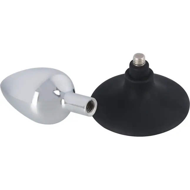 Хромированная анальная пробка Metal Plug with Suction Cup на присоске - 10,2 см - You2Toys. Фотография 4.
