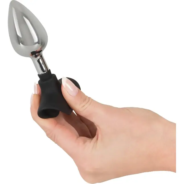 Хромированная анальная пробка Metal Plug with Suction Cup на присоске - 10,2 см - You2Toys. Фотография 5.