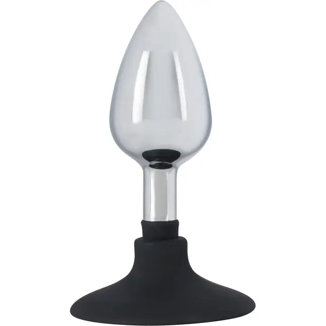 Хромированная анальная пробка Metal Plug with Suction Cup на присоске - 10,2 см - You2Toys