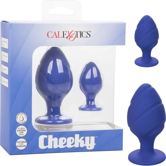 Набор из двух синих анальных пробок Cheeky - Anal Toys. Фотография 2.