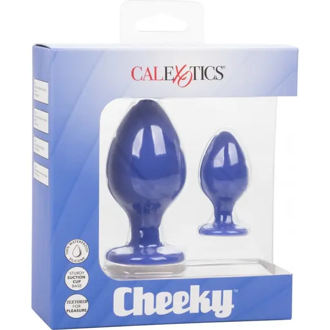 Набор из двух синих анальных пробок Cheeky - Anal Toys. Фотография 3.