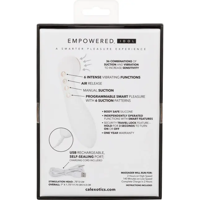 Белый вакуумный вибромассажер Empowered Smart Pleasure Idol - 17,75 см - Empowered. Фотография 11.