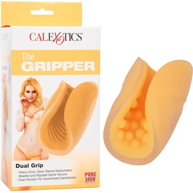Оранжевый рельефный мастурбатор Dual Grip - The Gripper. Фотография 3.