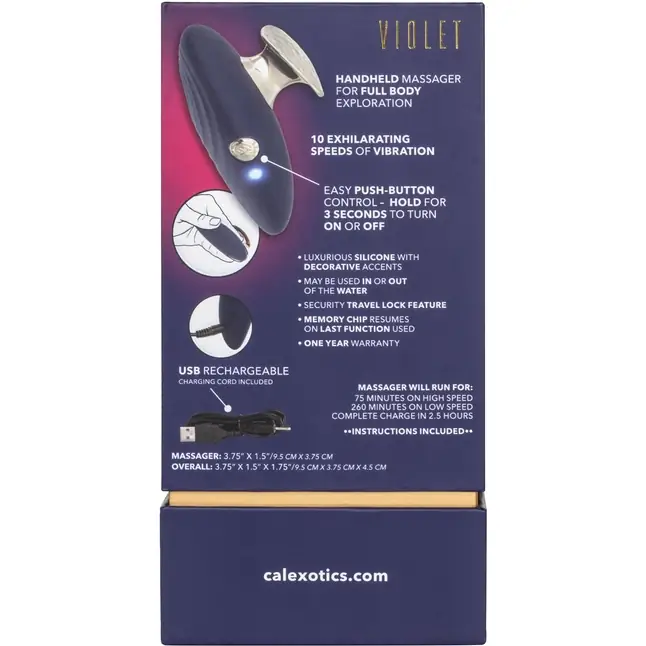 Синий вибромассажер Violet с держателем - Chic. Фотография 8.