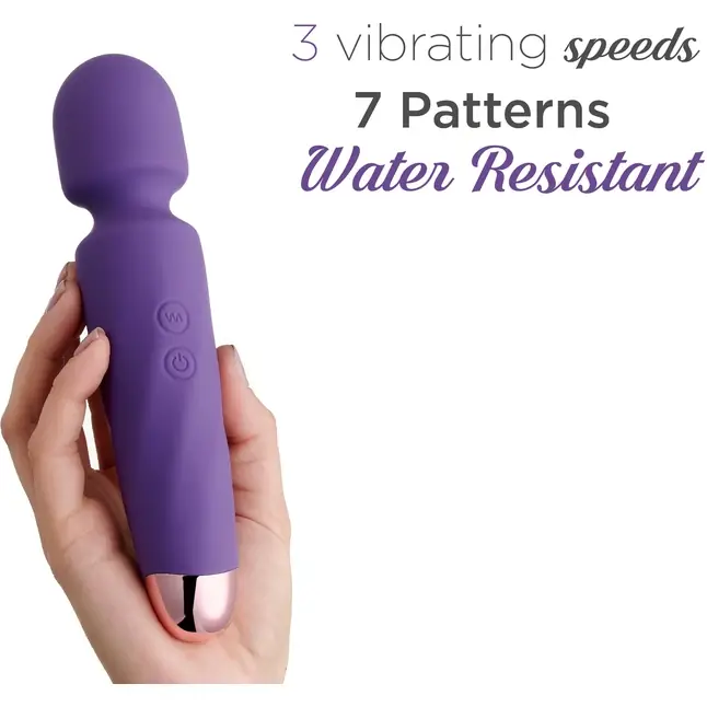 Фиолетовый вибромассажер Smooth Operator Rechargeable Wand - 19,5 см. Фотография 3.