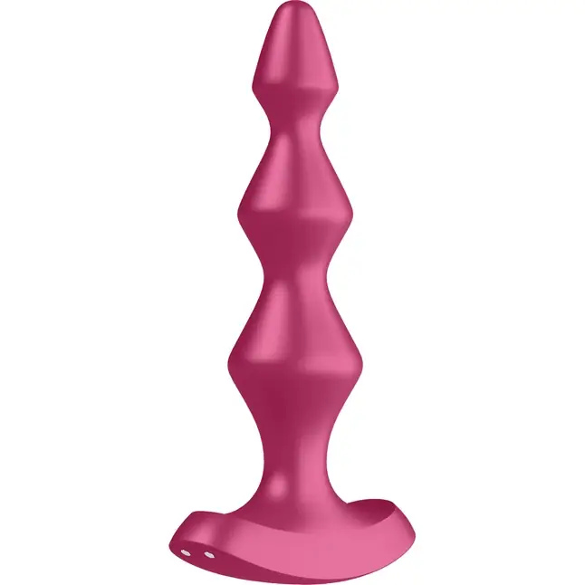 Малиновая анальная пробка с вибрацией Lolli Plug 1 - 13,5 см. Фотография 3.